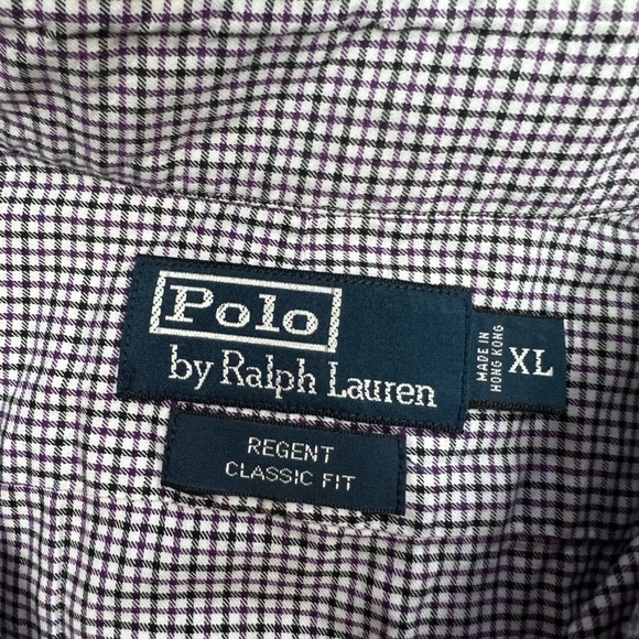 Polo Ralph Lauren White w/ Purple & Black Plaid Shirt XL - Picture 4 of 4